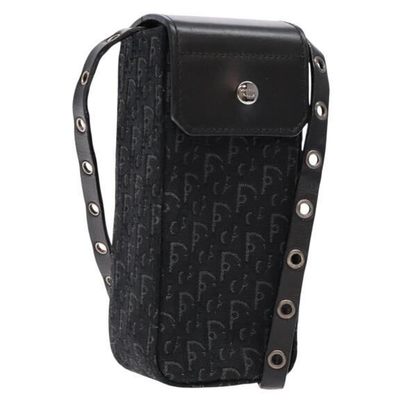 DIOR Trotter Canvas Shoulder Bag Black Silver - Picture 1 of 12